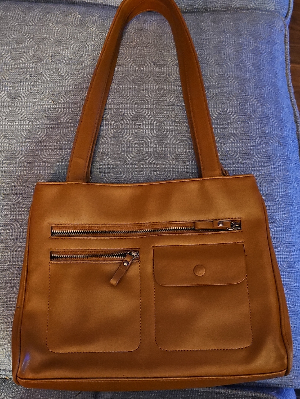 NINE WEST  Structured Women's Tan Shoulder Bag with Front Pockets